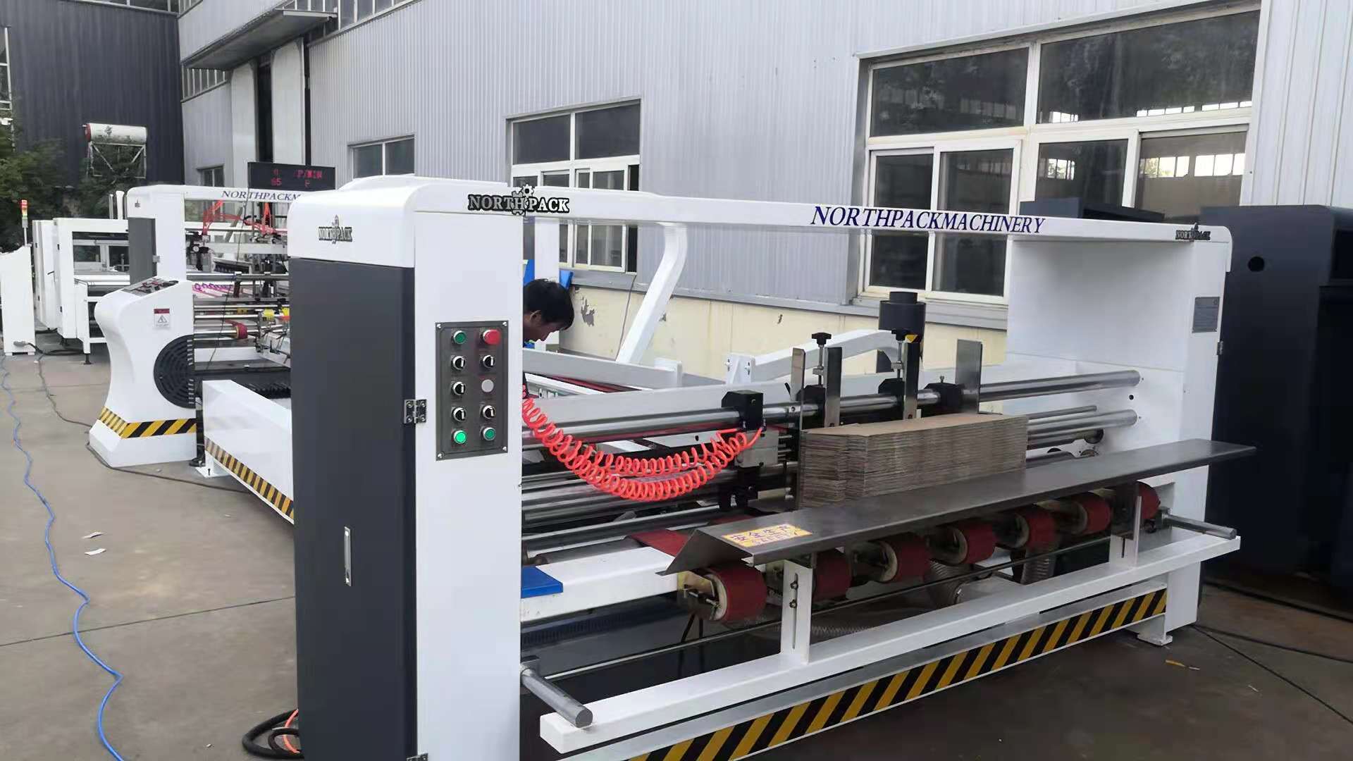 Corrugated Cardboard Automatic Folder Gluer Bundling Carton Box Packing Machine